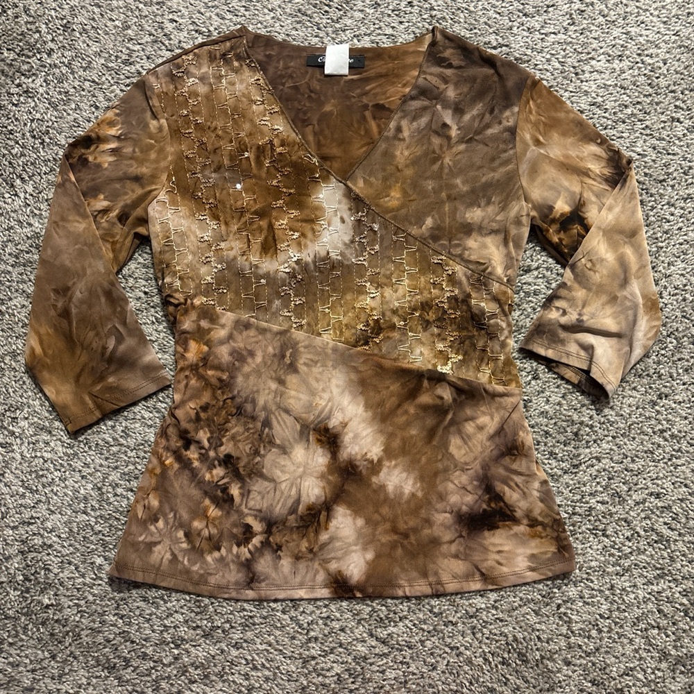 American Vintage Brown Tie-Dye Blouse